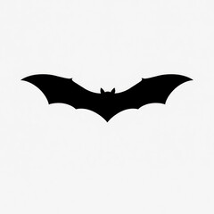 Fototapeta premium Halloween banner with a bat silhouette on white background
