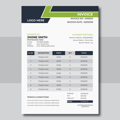 Invoice bill design template. Bill form business invoice and Office bill Design
