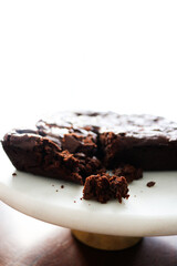 chocolate brownie on plate