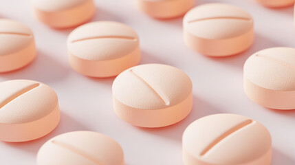 Pills on White Background.