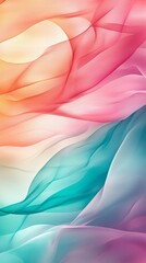 Obraz premium Abstract soft fabric wave design in vibrant pastel gradient colors, perfect for use as a backdrop or wallpaper with copy space