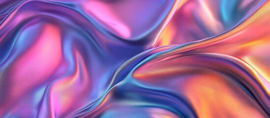 Fototapeta premium High Resolution 4K Rendering Of Iridescent Silk Fabric In Motion Elegant Background Wallpaper Design With Colorful Drapery And Silky Smooth Texture
