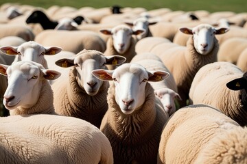 Sheep Gathering Isolated Livestock on White Background