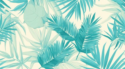 Seamless Vector Pattern With Palm Leaves Line Art For Paper Wallpaper Covers Banners Hand Traced Designs Floral Graphic Motif