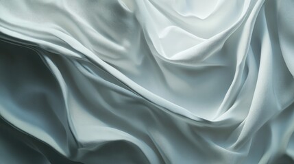 Obraz premium 3D Fabric Folds With White Satin Cloth Draping Luxurious And Elegant Material With Cinematic Shadows