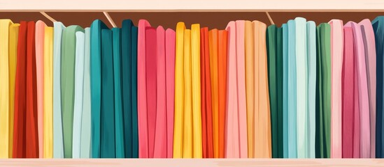 Colorful Bolts Of Fabric Displayed On Racks In Craft Store
