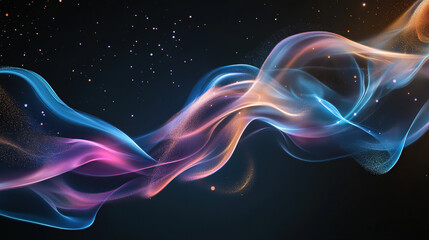 Abstract light effects colorful lines with layered generative ai.