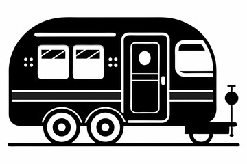 
Camper Trailer Silhouette Vector, Trailer Icon Vector, Camper Van Svg 