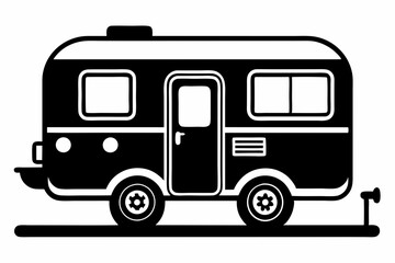 
Camper Trailer Silhouette Vector, Trailer Icon Vector, Camper Van Svg 