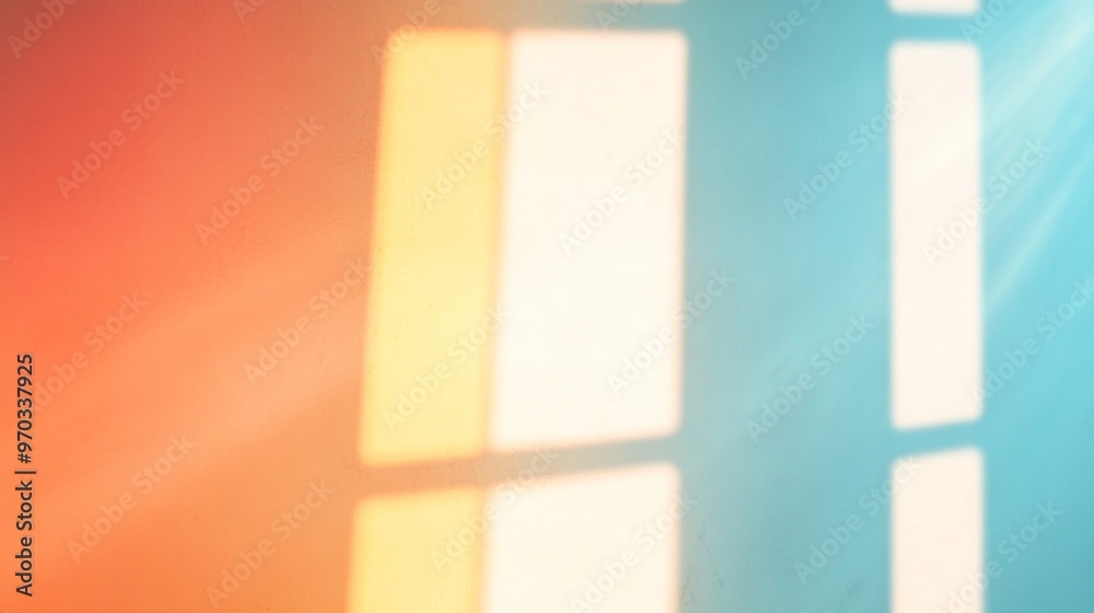 Aufkleber Abstract Background with Sunlit Geometric Patterns and Silhouettes in Modern Office Setting