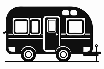 
Camper Trailer Silhouette Vector, Trailer Icon Vector, Camper Van Svg 