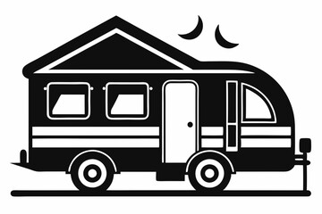 
Camper Trailer Silhouette Vector, Trailer Icon Vector, Camper Van Svg 