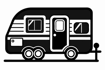 
Camper Trailer Silhouette Vector, Trailer Icon Vector, Camper Van Svg 