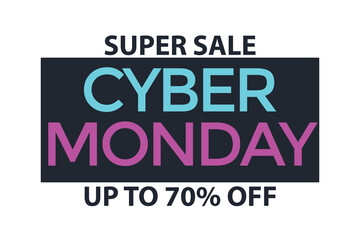 Cyber Monday Super Sale Banner Vector