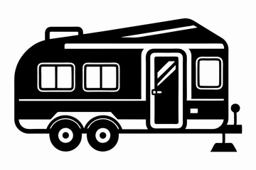
Camper Trailer Silhouette Vector, Trailer Icon Vector, Camper Van Svg 