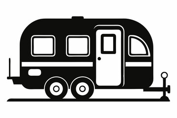 
Camper Trailer Silhouette Vector, Trailer Icon Vector, Camper Van Svg 