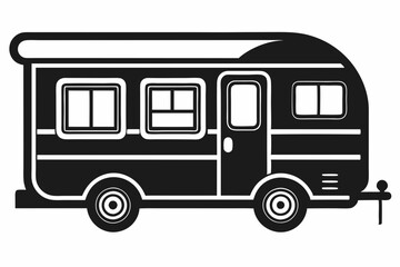 
Camper Trailer Silhouette Vector, Trailer Icon Vector, Camper Van Svg 