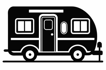 
Camper Trailer Silhouette Vector, Trailer Icon Vector, Camper Van Svg 