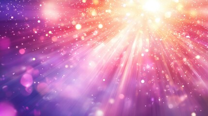 Obraz premium Abstract Pink and Orange Bokeh Background with Light Rays and Glitter