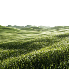 Obraz premium Rolling green hills under a clear sky.