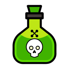 Poison Potion Bottle with Skull Illustration 