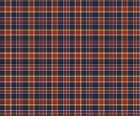 Plaid fabric pattern, navy, brown, yellow, white, seamless for textile and design clothes skirt pants apron tablecloth blanket or decoration. Vector illustration.
