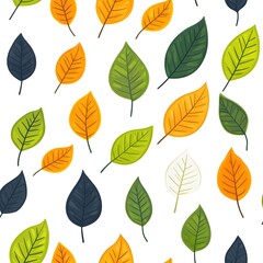 Vibrant and Natural Leaf Pattern on Minimalist White Background