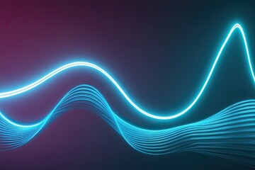 Cyan Neon Wave Motion with Futuristic Glow and High Speed Dynamics