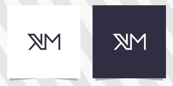 letter km mk logo design vector