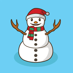 snowman mascot good for sticker, brand design, mascot design, element design, etc