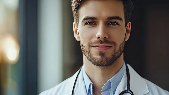 male doctor with a stethoscope, giving off a professional and approachable vibe