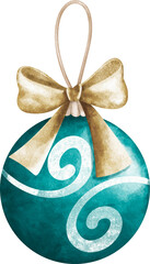 Watercolor Christmas Ball Decoration