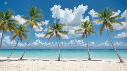 Beautiful tropical beach white sand crystal clear blue A serene