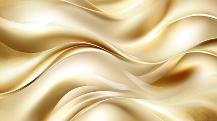 Obraz premium An abstract composition of golden waves with flowing curves and smooth textures, creating a dynamic and luxurious visual effect, ideal for backgrounds and design elements
