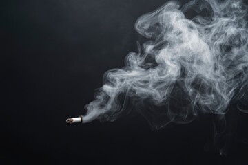 Smoke isolated on black background, smoke, fog, gas, cigarette smoke, air isoalted, ai