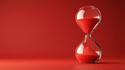 Red Hourglass on a Red Background