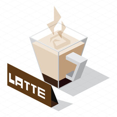 isometric coffee cup graphic element