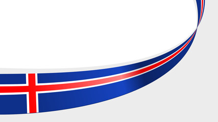 Wave flag of iceland on white background. Banner or ribbon vector for independence day