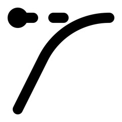 Ease out control icon in solid-filled glyph style. Simple animation symbol vector illustration — pixel-perfect icon.