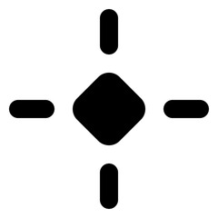 Keyframe align center icon in solid-filled glyph style. Simple alignment symbol vector illustration — pixel-perfect icon.