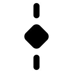 Keyframe align center vertical icon in solid-filled glyph style. Simple alignment symbol vector illustration — pixel-perfect icon.