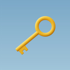 3d Realistic Key icon vector Illustration