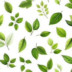 Fototapeta premium Serene Leaves Seamless Pattern on Neutral Background