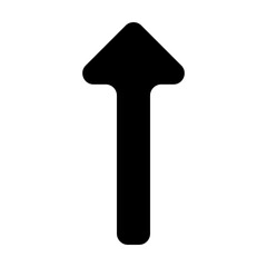 Arrow up icon in solid-filled glyph style. Simple direction symbol vector illustration — pixel-perfect icon.