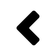 Chevron left icon in solid style. Simple arrow direction symbol vector illustration — pixel-perfect icon.