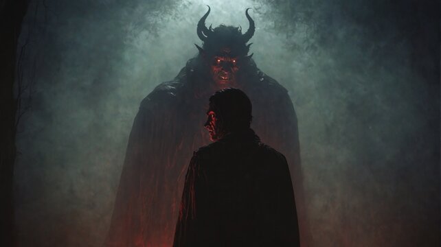 Digital illustration dark eerie scene center image there Cunning
