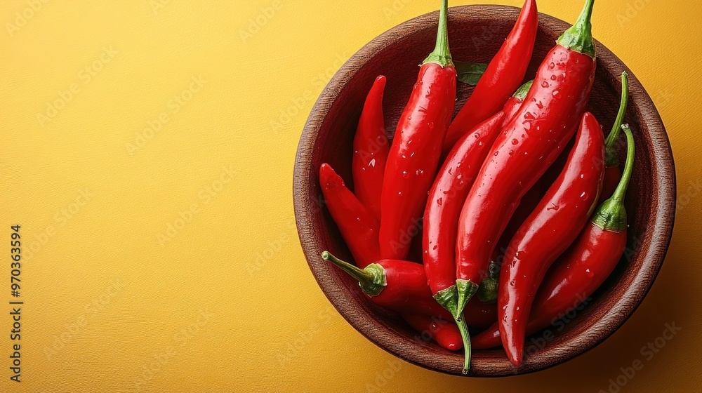 Wall mural Red Chili Peppers in a Bowl