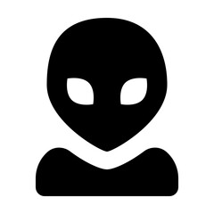 Alien icon in solid style. Simple creature symbol vector illustration — pixel-perfect icon.
