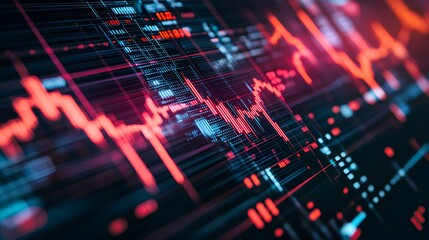 A network of interconnected nodes representing automated trading processes on a digital stock exchange