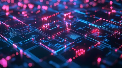 A network of interconnected nodes representing automated trading processes on a digital stock exchange